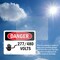 Signmission 277 480 Volts Danger Sign, Vinyl Decal, 18in W x 12in L, 2PK OS-2PACK-DS-D-1218-L-1010 - alternate 3